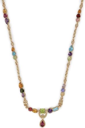 Dolce & Gabbana 18kt yellow gold gemstone necklace - women - 18kt Yellow Gold - One Size