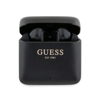 OEM Auriculares Bluetooth Guess Gutwssu20alegktws + Base De Carga, Color Negro/negro. Logotipo Impreso