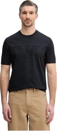 Emporio Armani Tonal logo T-shirt - Heren - T-shirts - Blauw - M - Katoen - Tops