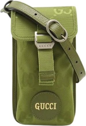 Gucci Pre-owned Cross Body Bags, female, Green, Size: ONE SIZE Pre-owned Off The Grid Nylon Canvas Leather Shoulder Bag