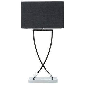 Beliani Beliani - L&aacute;mpara De Mesa De Metal Negro Plateado Poli Algod&oacute;n 62 Cm Sala De Estar Yasuni