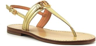 Twinset Platte teenslipper - Dames - Sandalen - Geel - 37 EU - Leer - Schoenen