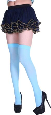 Generic Trendy Stockings for Daily Wear and Use Shaping Design Snag Versatile for Skirts All Season Comfort Christmas Fancy Stockings (Light Blue, One Size)