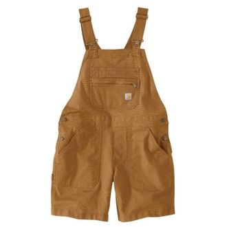 Carhartt Work in Progress Rugged Flex Shortall Women Brown Canvas Relaxed Fit Square Neck JAX2065