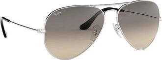 Ray-Ban Aviator Zonnebril Metaal Kristal Stijl - Heren - Zonnebrillen - Grijs - 62 MM - Accessoires
