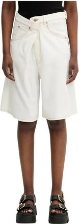 Darkpark Ines Shorts - Dames - Denim shorts - Wit - W25 - Katoen - Korte Broeken