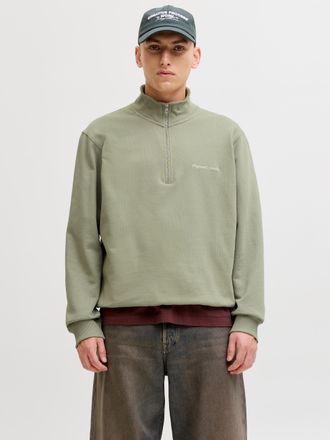 Jack & Jones Sweatshirt JACK & JONES JORNORREBRO EMB SWEAT HIGH NECK SN, Herren, Gr. XXL, seagrass, angeraute Sweatware, Obermaterial: 89% Baumwolle, 11% Polyester