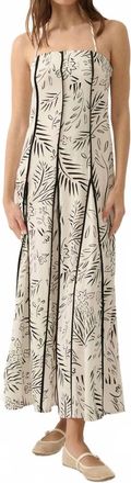 Promesa Floral Paneled Halter Maxi Dress In Off White