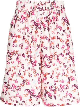 Isabel Marant Casual Shorts, male, Multicolor, M, Graphic Print Cotton Shorts with Tie