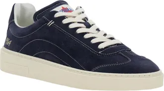 Dsquared2 Mens Low-Top Sneaker Blue Suede Calf Leather Trainers