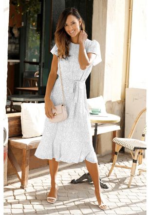 Lascana Womens Polka Dot Midi Dress