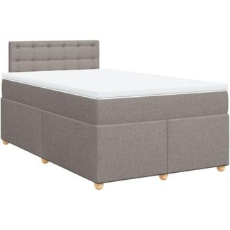 vidaXL Cama Box Spring Con Colch&oacute;n Tela Gris Taupe 120x190 Cm Vidaxl