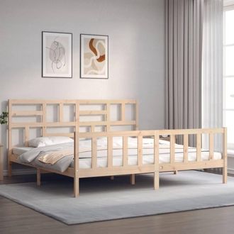 Berkfield Home Beautiful Bed Frame without Mattress 200x200 cm Solid Wood Pine in Light Brown