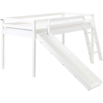 Beliani Letto a castello per bambini in legno con rete a doghe 90 x 200 cm con scivolo bianco Staple