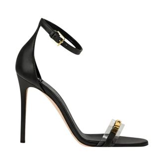 Elisabetta Franchi High Heel Sandals, female, Black, Size: 10 US Sculpture Heel Sandals