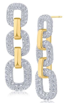 Kenneth Jay Lane Triple Link Drop Earrings in Two Tone Plated Brass at Nordstrom