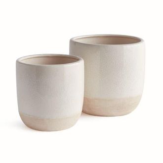 Napa Home & Garden Leona Flowerpot Planters, Set of 2 in Beige at Nordstrom