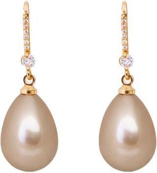 Saachi Faux Pearl Crystal Dangle Earrings in Champagne at Nordstrom Rack
