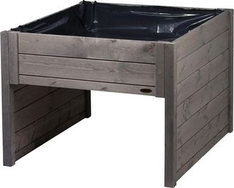 Dobar Grande Garage Robot Tosaerba in Legno con fioriera Inclusa Pellicola - Tosaerba Garage - 79 x 73 x 56 cm - Antracite - Dobar