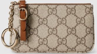 Gucci GG Emblem Key Pouch, Beige, GG Canvas