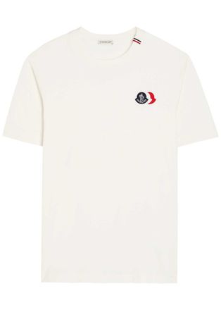 Moncler Logo-appliqu&eacute;d Cotton T-shirt - White - Xxl
