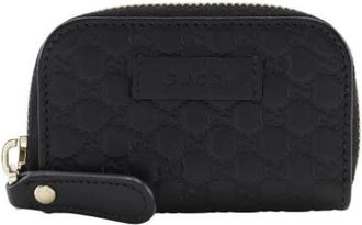 Gucci Pre-owned Wallets, male, Black, Size: ONE SIZE Pre-owned GG Micro Shima Leather Coin Case