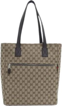 Gucci Pre-owned Tote Bags, male, Beige, Size: ONE SIZE Pre-owned Neo Original GG Canvas Tote Bag