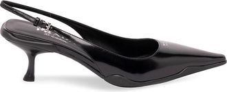 Prada Brushed Leather Slingback Pumps