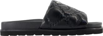 Zadig&Voltaire Teddy Bare Vintage Slippers - Dames - Sandalen - Zwart - 39 EU - Leer - Schoenen