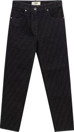 Fendi Womens Logo Print Casual Jeans - Dark Grey Cotton - Size EU 38 (Womens)