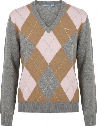 Prada Cashmere Argyle Sweater