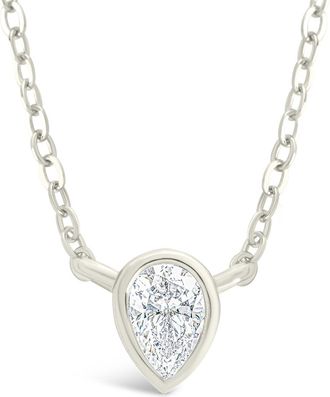 Sterling Forever Sterling Silver Pear Bezel Set Pendant