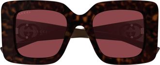 Gucci Sunglasses, female, Brown, Size: 49 MM Square Sunglasses