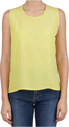 Kiton Shirts Regular Effen 100% Handgemaakt - Dames - Tops zonder mouwen - Geel - S - Tops