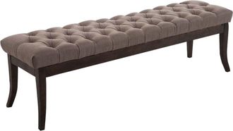 Clp Banco con patas de madera y asiento en Tela Gris topo