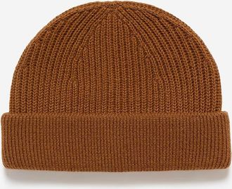 Oliver Sweeney Mens Oliver Sweeney Wool/Cashmere Ribbed Beanie - Yellow/Orange - Size: ONE size