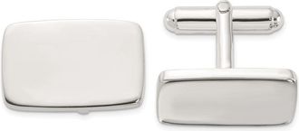 Diamond2Deal Sterling Silver Rhodium-plated Polished Rectangle Cuff Links