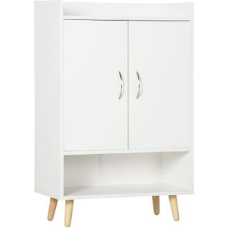 HOMCOM Homcom - Mueble Zapatero De 2 Puertas Moderno Armario Auxiliar Recibidor Para 12 Pares De Zapatos Con 4 Estantes Para Entrada Sal&oacute;n Dormitorio 60x30x9