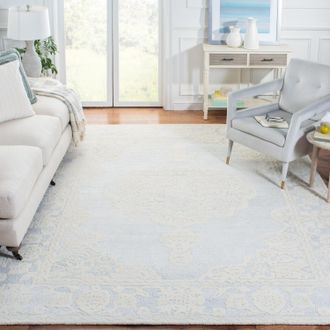 Safavieh Micro-Loop Hand Made Area rug, Ivory / Grey Traditional Style Non-Shedding