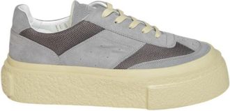 Maison Margiela Chunky Sole Sneakers With Grey Suede And Mesh Panels