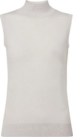 Max Mara Tops, Dames, Wit, M, Slalom Gebreide Gilet
