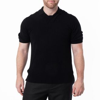 Burberry V-Neck Wool Polo Shirt, Size X-Small