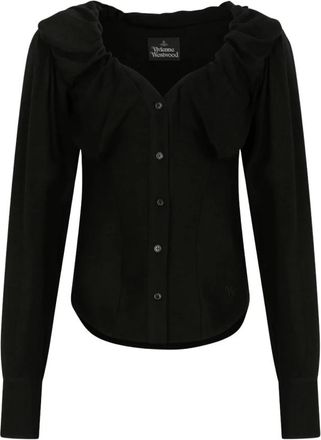 Vivienne Westwood Draped Kendall Shirt - Dames - Blouses - Zwart - S - Overhemden