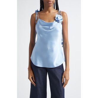 Cinq &agrave; Sept Marta Trailing Flower Silk Camisole in Blue Wisteria at Nordstrom, Size X-Small