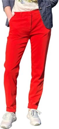 Mason's Slim Fit Katoenen Chino Broek - Dames - Chinos - Oranje - M - Katoen - Broeken