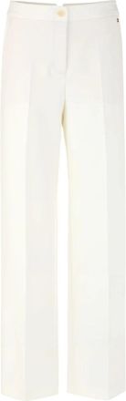 Marc Cain Wichita Broeken - Dames - Wijde Broeken - Wit - XL - Leer - Broeken