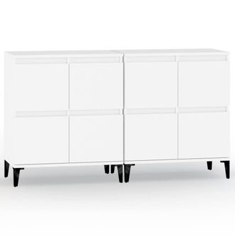 Berkfield Home Sideboards 2 pcs White 60x35x70 cm Engineered Wood | Size: 60 x 35 x 70 cm