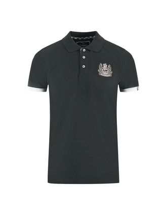 Aquascutum Mens Aquascutum Branded Collar Black Polo Shirt - Size: 38