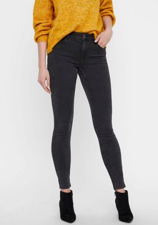 Vero Moda Stretch-Jeans VERO MODA VMSEVEN SHAPE UP, Damen, Gr. XS, L&auml;nge 34, grau (dunkelgrau denim), Denim/Jeans, Obermaterial: 66% Baumwolle, 32% Polyester, 2