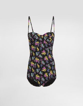 Dolce & Gabbana Small Floral-print Balconette One-piece Swimsuit - Woman Swimwear Multicolor 1
